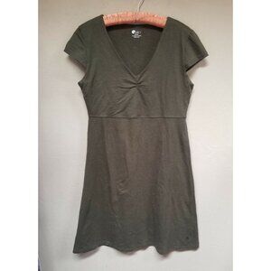 Alki'i Womens A-Line Drape Silvia Chic Dress V-Neckline Bodice Medium Gray